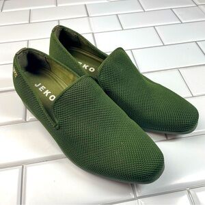 Men's Jeko Green Mesh Slip-On Loafers Driving Shoes Size 8